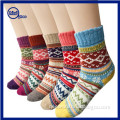 Yhao Women's 5 Pairs Winter Knitting Warm Wool Crew Socks